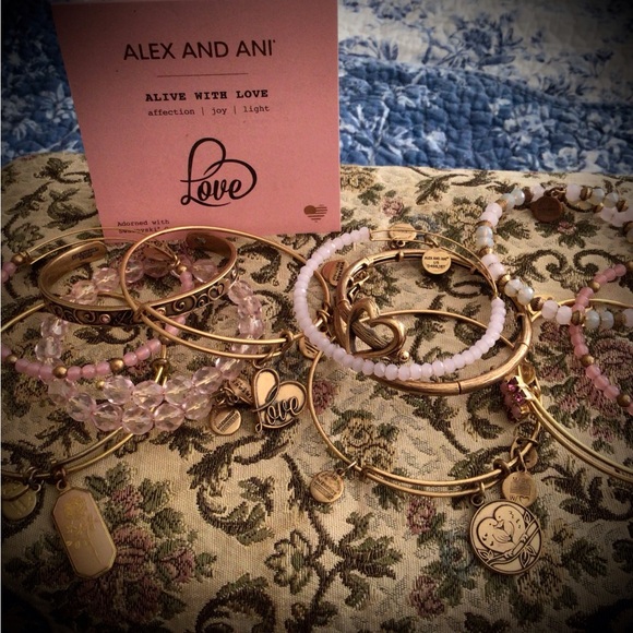 Retired Alex and Ani Bangles Love stack! - Picture 2 of 8